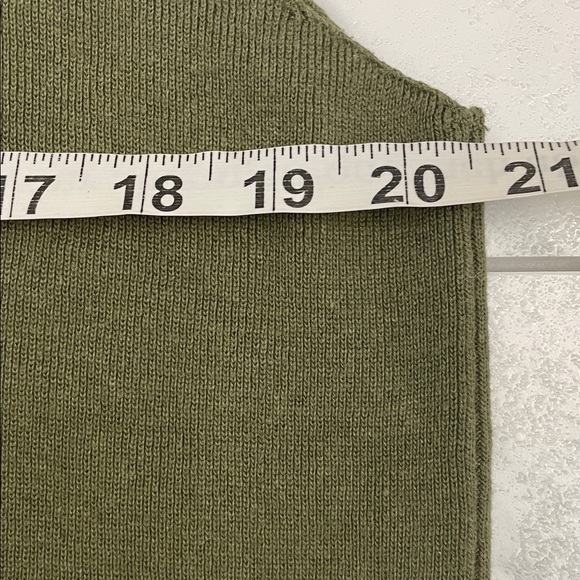 Olive Green Long Sleeveless Waterfall Open Knit Vest Sz M - Picture 11 of 14